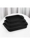 3 Pcs Black Granite Rectangular Oven Safe Double Layered Baking Trays, Made in Turkey - 2