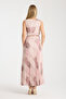 Pleated Dress with Purple and Pink Pattern on Powder Background - 4
