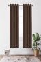 Brown Brown Color Rustic Curtain with Eyelet Ring Pipe Ring Decoration Curtain
