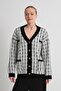 PATTERNED POCKETED KNIT CARDIGAN (A91022-S) - 2