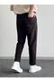 Men's Black Boyfriend Double Leg Linen Trousers - 4