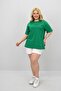 Women's Large Size Short Sleeve Crew Neck Oversize T-Shirt 1963-25 - 5
