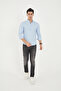 Blue Half Pat Collar Lycra Slim Fit Men's Shirt - 6