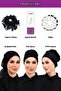 6-Piece Black Hijab Set - Bun Buckle, Scarf Headband, Clip, Inner Hijab, Plain Bonnet, Ruffled Bonnet