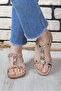 Gj Diamond Anatomical Stone Detailed Elastic Women's Sandals - 5