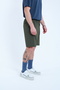 Men's Khaki Parachute Fabric (Woven) Shorts with Zippered Back Pockets and Elastic Waist Bermuda