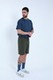 Men's Khaki Parachute Fabric (Woven) Shorts with Zippered Back Pockets and Elastic Waist Bermuda - 2