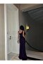 One Shoulder Slit Glitter Evening Dress 583215 Purple - 2