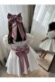 Girls' Satin Off-White Bow Model Princess Wedding Evening Dress - 8
