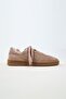Palminteri Men's Genuine Leather Lace-Up Taupe Sneakers - 2