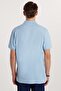 Men's Regular Fit Comfortable Cut 100% Cotton Plain Pique Blue Polo Neck T-Shirt - 5