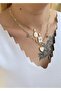 Gold Triple Enamel Figured Women's Set Necklace - 3