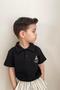Embroidered Polo Neck T-Shirt Black