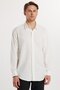 Oversize Seasonal Linen Textured Loose Fit Long Sleeve Comfortable Men's White Shirt - 5