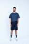 Men's Navy Blue Parachute Fabric (Woven) Shorts with Zippered Back Pockets and Elastic Waist Bermuda Shorts - 2