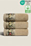 Fiore 3-Piece Towel Set 100% Certified Cotton, Floral Pattern Hand/Face/Kitchen Towels 50X90Cm - 5