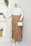 Women's Elastic Waist Wrinkled Skirt - 2