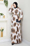 Women's Printed Pleated Belted Dress - 3