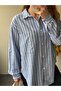Women's Striped Oversize Pocket Shirt - 7