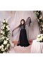 Si̇m Robali Tulle Sleeve Long Gezboy Evening Dress - 4