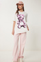 Teddy Bear Printed Cotton Oversize Knitted T-Shirt Ecru Lcr0045 - 2