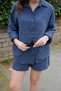 Women's Linen Shirt Shorts Set - 7