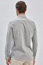 Men's Grey Short Sleeve Button Collar Cotton Slim Fit Narrow Cut Shirt 1004240202 - 5
