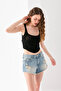 Straw Patterned Crop Top with Straps, Body, Stylish Casual Beach Wear, Sleeveless T-Shirt Crop, Crop with Straps, Top - 8