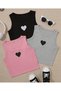 3-Piece Girl's Lycra Crew Neck Heart Printed Camisole Crop Tank Top