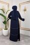 Medina Silk Piping Ahsen Feracce (Dark Blue) - 8