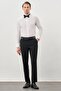 Men's White Long Sleeve Stand Collar Cotton Slim Fit Shirt 1004245060 - 2