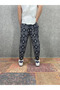 Bohemian Patterned Baggy Trousers with Elastic Waist - 3