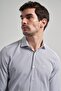 Smoke White Long Sleeve Striped Pattern Italian Collar Cotton Slim Fit Shirt 1004250180 - 3