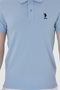 Men's Slim Fit Polo Neck Light Blue Basic T-Shirt 50298011-Vr003 - 6