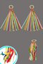 3 Pairs Rainbow Rhythmic Gymnastics Dance Performance Ribbon Pompom Activity Event April 23 May 19 - 2