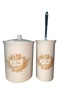 Red Ceramic Dara Collection 2 Piece Bathroom Set with Angel Figure - 2