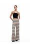Bürümcük Fabric Patterned High Waist Wide Leg Pants - 2