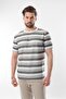 Khaki Crew Neck Striped Men's T-Shirt E7118