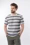 Smoked Crew Neck Striped Men's T-Shirt E7118