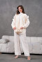 Women's Embroidered Linen Kimono Double Set - 2