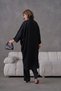 Women's Front Tulle Beaded Flower Embroidered Kimono Cardigan and Pants Bottom Top Set - 8