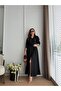 Black Pleated Belted Dress - 2272 - 3