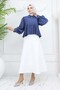 Pleated Short Shirt Indigo 2248 - 4