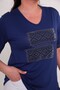 Women's Plus Size Ethnic Stone Detailed Short Sleeve T-Shirt - 7