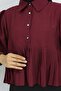 Pleated Short Shirt Claret Red 2248 - 2