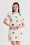 Cream Ribbon Detail Knitwear Dress 2117 - 3