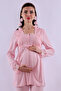 Effortt - Comfortable Cut Maternity Pajama Set with Hijab and Robe - Pink - 6