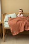 100% Cotton 4 Layer Muslin Blanket Muslin Cover Mocha Mousse 110X110 cm (for Baby & Child) with Tassels - 4