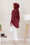 Monaco Collar Stone Tunic-Burgundy - 5