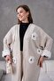 Women's Floral Embroidered Linen Bat Sleeve Double Set - 4